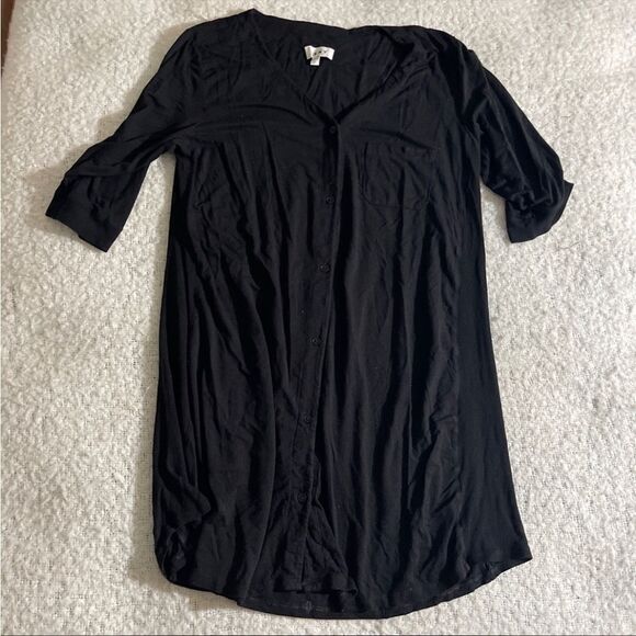 Dkny black medium button down tunic dress - Picture 1 of 8